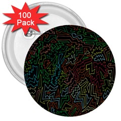 Zigs And Zags 3  Buttons (100 Pack)  by Celenk