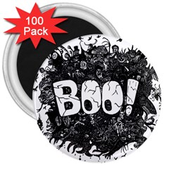 Monster Art Boo! Boo2 3  Magnets (100 Pack) by Celenk