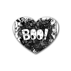 Monster Art Boo! Boo2 Rubber Coaster (heart)  by Celenk