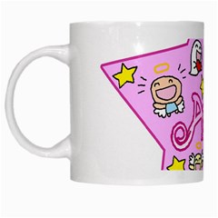 Pink Angel Star White Mugs by Celenk