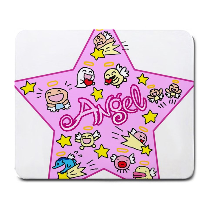 Pink Angel Star Large Mousepads