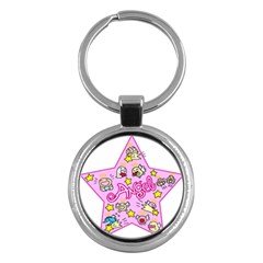 Pink Angel Star Key Chains (round) 