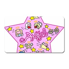 Pink Angel Star Magnet (rectangular)