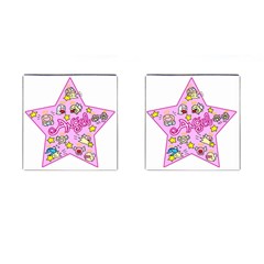 Pink Angel Star Cufflinks (square) by Celenk