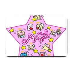 Pink Angel Star Small Doormat  by Celenk