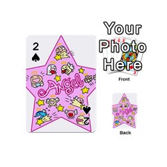 Pink Angel Star Playing Cards 54 (mini)  by Celenk