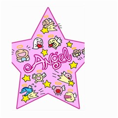 Pink Angel Star Large Garden Flag (two Sides) by Celenk