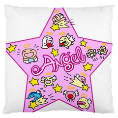 Pink Angel Star Large Cushion Case (two Sides) by Celenk