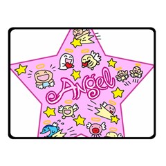 Pink Angel Star Double Sided Fleece Blanket (small)  by Celenk