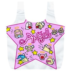 Pink Angel Star Full Print Recycle Bags (l)  by Celenk