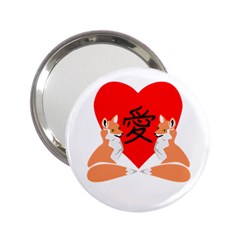 Year Of The Fox Love Heart 2 25  Handbag Mirror by WayfarerApothecary