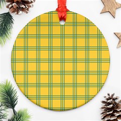 Green Stripes Ornament (round) by berwies