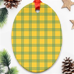 Green Stripes Ornament (oval) by berwies