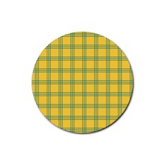 Green Stripes Rubber Coaster (round)  by berwies