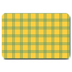 Green Stripes Large Doormat  by berwies