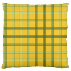 Green Stripes Large Flano Cushion Case (two Sides) by berwies