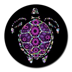 Mother Of Pearl Sea Turtle Shell Round Mousepad by WayfarerApothecary