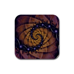 An Emperor Scorpion s 1001 Fractal Spiral Stingers Rubber Square Coaster (4 Pack)  by jayaprime