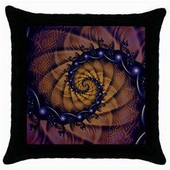 An Emperor Scorpion s 1001 Fractal Spiral Stingers Throw Pillow Case (black) by jayaprime