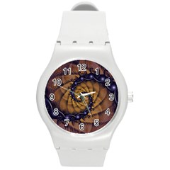 An Emperor Scorpion s 1001 Fractal Spiral Stingers Round Plastic Sport Watch (m) by jayaprime