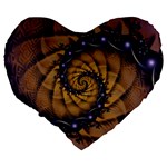 An Emperor Scorpion s 1001 Fractal Spiral Stingers Large 19  Premium Heart Shape Cushions Back