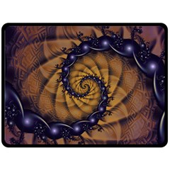 An Emperor Scorpion s 1001 Fractal Spiral Stingers Double Sided Fleece Blanket (large)  by jayaprime