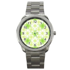 Intersecting Lines Pattern Sport Metal Watch by dflcprints