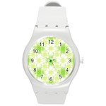 Intersecting Lines Pattern Round Plastic Sport Watch (M) Front