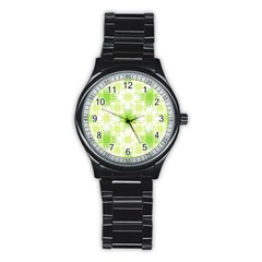 Intersecting Lines Pattern Stainless Steel Round Watch by dflcprints