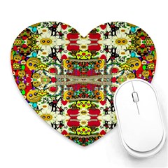 Chicken Monkeys Smile In The Floral Nature Looking Hot Heart Mousepads by pepitasart