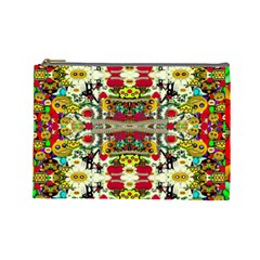 Chicken Monkeys Smile In The Floral Nature Looking Hot Cosmetic Bag (large)  by pepitasart