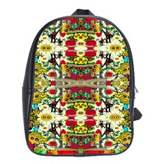 Chicken Monkeys Smile In The Floral Nature Looking Hot School Bag (large) by pepitasart