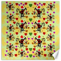 Santa With Friends And Season Love Canvas 20  X 20   by pepitasart