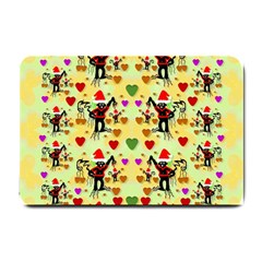 Santa With Friends And Season Love Small Doormat  by pepitasart