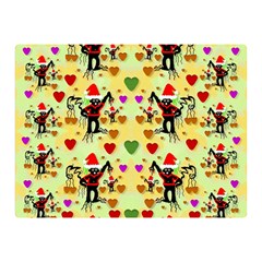 Santa With Friends And Season Love Double Sided Flano Blanket (mini)  by pepitasart