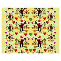 Santa With Friends And Season Love Double Sided Flano Blanket (medium)  by pepitasart