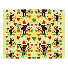 Santa With Friends And Season Love Double Sided Flano Blanket (large)  by pepitasart