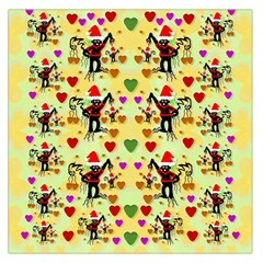 Santa With Friends And Season Love Large Satin Scarf (square) by pepitasart