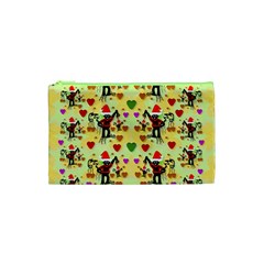 Santa With Friends And Season Love Cosmetic Bag (xs) by pepitasart