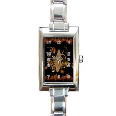 Hawaiian, Tropical Design With Surfboard Rectangle Italian Charm Watch by FantasyWorld7