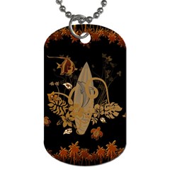 Hawaiian, Tropical Design With Surfboard Dog Tag (one Side) by FantasyWorld7