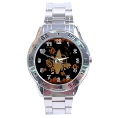 Hawaiian, Tropical Design With Surfboard Stainless Steel Analogue Watch by FantasyWorld7