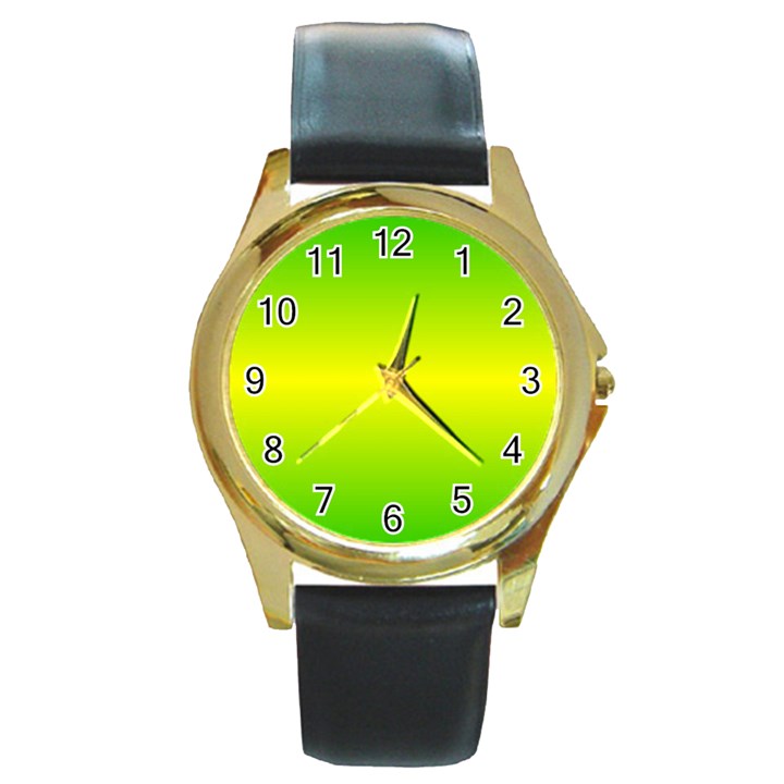 Pattern Round Gold Metal Watch