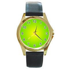 Pattern Round Gold Metal Watch by gasi