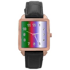 Pattern Rose Gold Leather Watch 