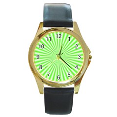 Pattern Round Gold Metal Watch by gasi