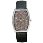 Pattern Barrel Style Metal Watch Front