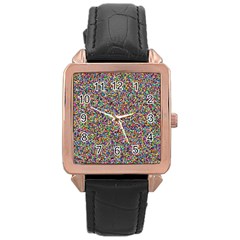 Pattern Rose Gold Leather Watch  by gasi