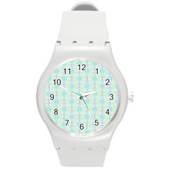 Pattern Round Plastic Sport Watch (m) by gasi