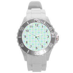 Pattern Round Plastic Sport Watch (l) by gasi